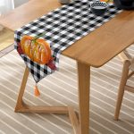 RealHomes Balkabağı Hello Fall Yazılı Özel Tasarım Dekoratif Püsküllü Şönil Üçgen Runner Realhomes