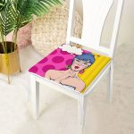 Pop Art Resimli Dekorati Kare Sandalye Minderi Realhomes