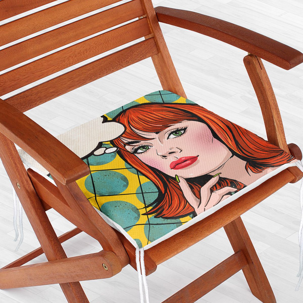 Pop Art Resimli Dekorati Kare Sandalye Minderi 40x40cm Fermuarlı Realhomes