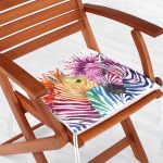 Zebra Desen Dekorati Kare Sandalye Minderi 40x40cm ermuarlı Realhomes