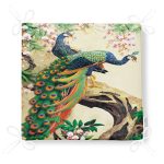 Tavuz Kuşu Desenli Dekorati Kare Sandalye Minderi Realhomes