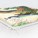 Tavuz Kuşu Desenli Dekorati Kare Sandalye Minderi Realhomes