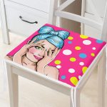 Pop Art Resimli Dekorati Kare Sandalye Minderi Realhomes