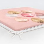 Pembe Zeminli Balonlar Desenli Fermuarlı Sandalye Minderi Realhomes