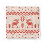 Kanaviçe Motifli Yılbaşı Temalı Dijital Baskılı Fermuarlı Sandalye Minderi Realhomes