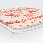 Kanaviçe Motifli Yılbaşı Temalı Dijital Baskılı Fermuarlı Sandalye Minderi Realhomes