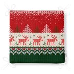 Yılbaşı Geyikleri ve Ağaçlar Baskılı Dekoratif Fermuarlı Sandalye Minderi Realhomes