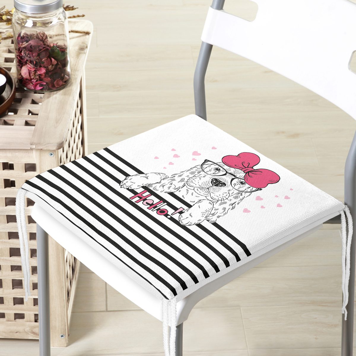 Zebra Desen Dekorati Kare Sandalye Minderi 40x40cm Fermuarlı Realhomes