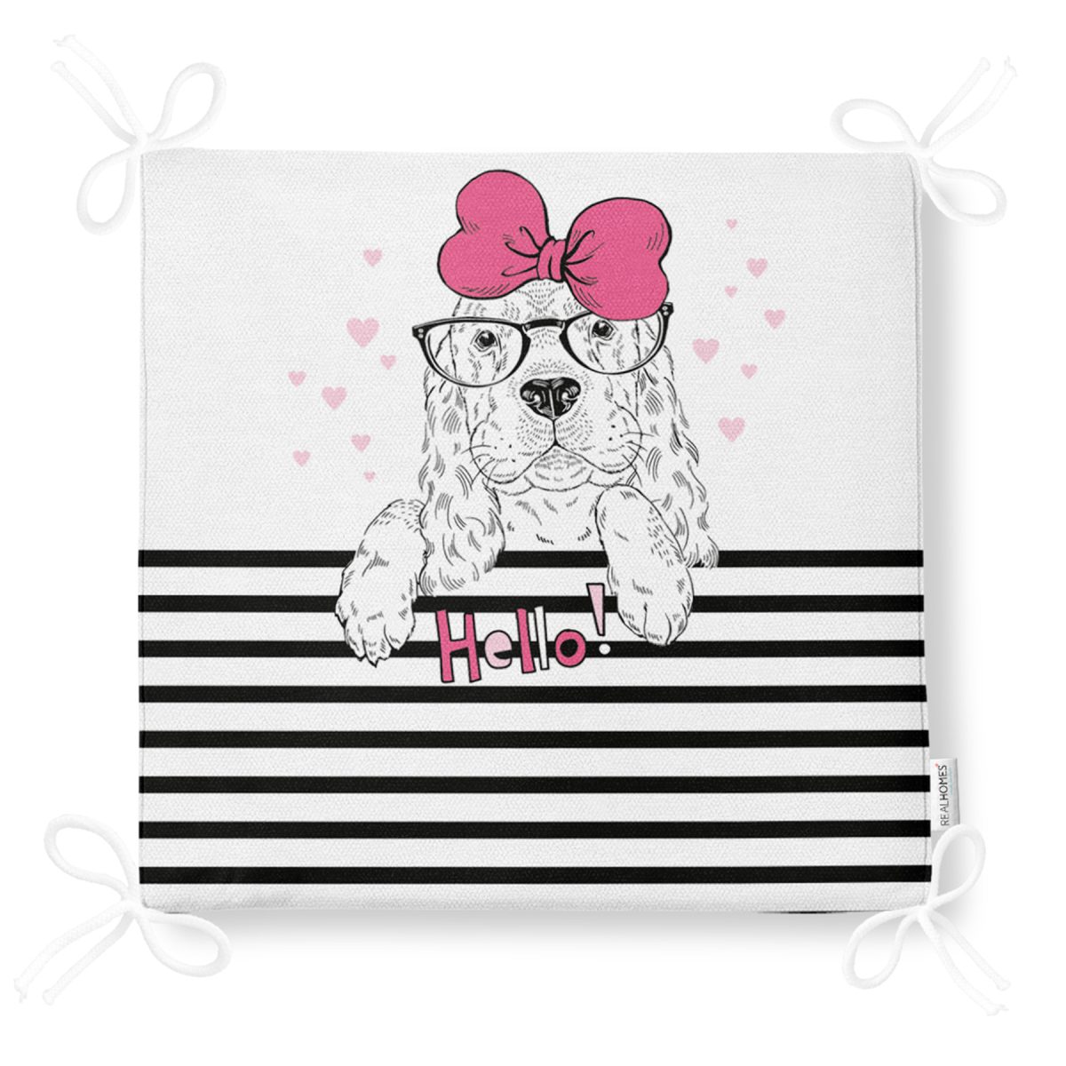 Zebra Desen Dekorati Kare Sandalye Minderi 40x40cm Fermuarlı Realhomes