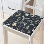 - httpsrealarge.comserdarMinderFermuarli-KareFrm-3041-Gorsel12-Gorsel - Realhomes Siyah Zeminde Geyik ve Yaprak Desenli Fermuarlı Sandalye Minderi Realhomes