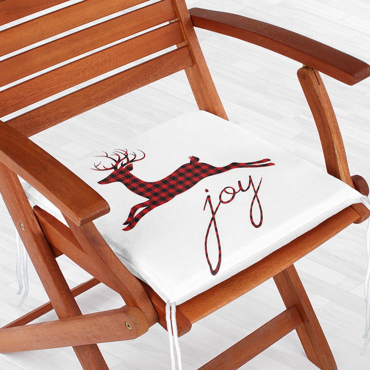 Joy Ekose Geyik Desenli Dekoratif Fermuarlı Sandalye Minderi Realhomes