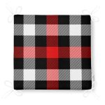 Siyah Kırmızı Beyaz Ekose Desenli Dekoratif Fermuarlı Sandalye Minderi Realhomes