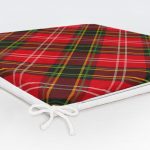 Kırmızı Zeminde Siyah Edkose Desenli Dekoratif Fermuarlı Sandalye Minderi Realhomes