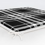 Siyah Beyaz Ekose Desenli Dekoratif Fermuarlı Sandalye Minderi Realhomes