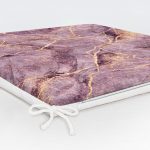 Altın Yaldızlı Mermer Desenli Dijital Baskılı Fermuarlı Sandalye Minderi Realhomes