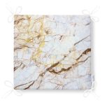 Beyaz Mermer Desenli Dijital Baskılı Fermuarlı Sandalye Minderi Realhomes