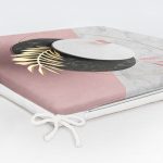 Modern 3D Mermer Desenli Dijital Baskılı Fermuarlı Sandalye Minderi Realhomes