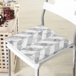 Geometrik Desenli Mermer Zeminli Modern Fermuarlı Sandalye Minderi Realhomes