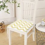 Sarı Zigzag Resemli Dekorati Kare Sandalye Minderi 40x40cm Fermuarlı Realhomes