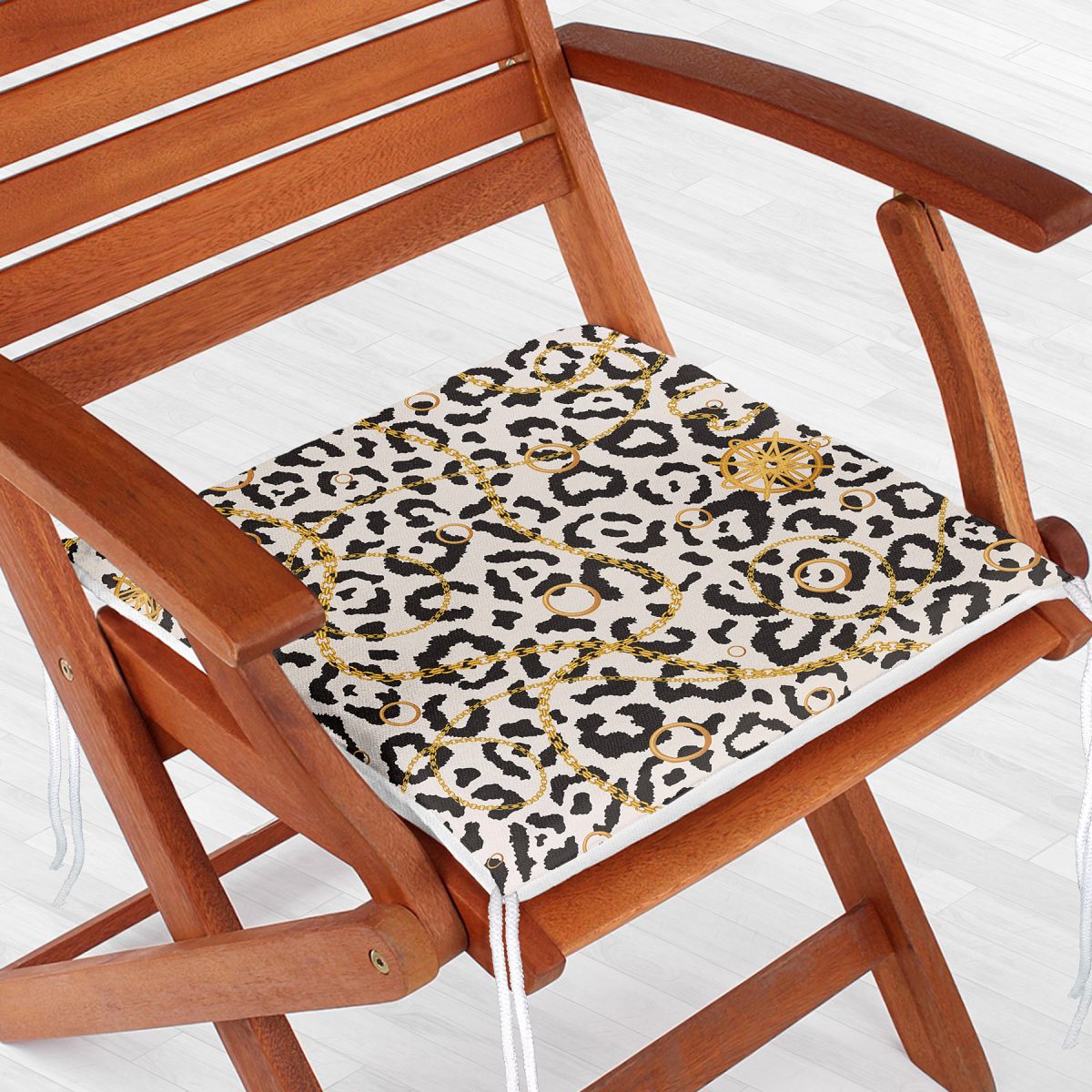 Zebra Desenli Altın Detaylı Modern Fermuarlı Sandalye Minderi Realhomes