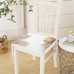 Altın Renkli 3D Palmiye Yaprakları Modern Fermuarlı Sandalye Minderi Realhomes