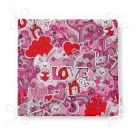 Pembe Zeminli Love You Temalı Modern Fermuarlı Sandalye Minderi Realhomes