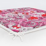 Pembe Zeminli Love You Temalı Modern Fermuarlı Sandalye Minderi Realhomes