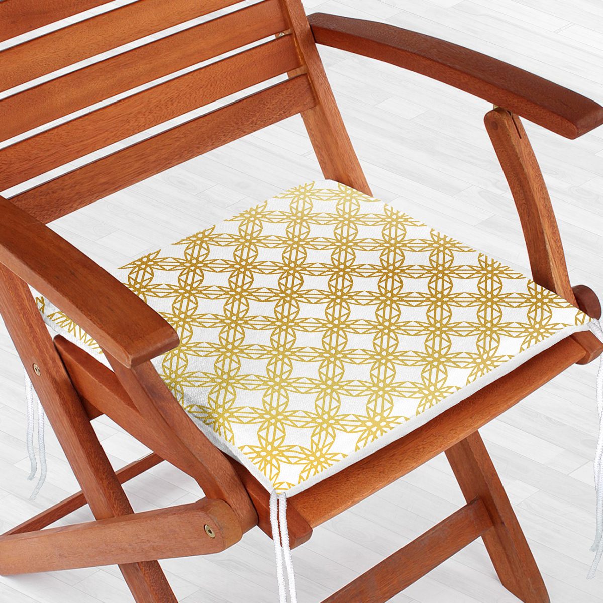 Geometrik Sanat Altın Detaylı Özel Tasarım Modern Fermuarlı Sandalye Minderi Realhomes