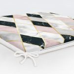 Mermer Zeminli Baklava Desenli Özel Tasarım Fermuarlı Sandalye Minderi Realhomes