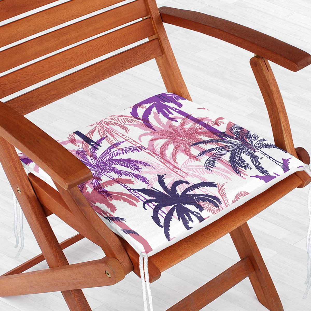 Pudra Renkler Ananas Desenli Özel Tasarım Fermuarlı Sandalye Minderi Realhomes