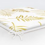 Altın Detaylı 3D Yaprak Desenli Modern Fermuarlı Sandalye Minderi Realhomes