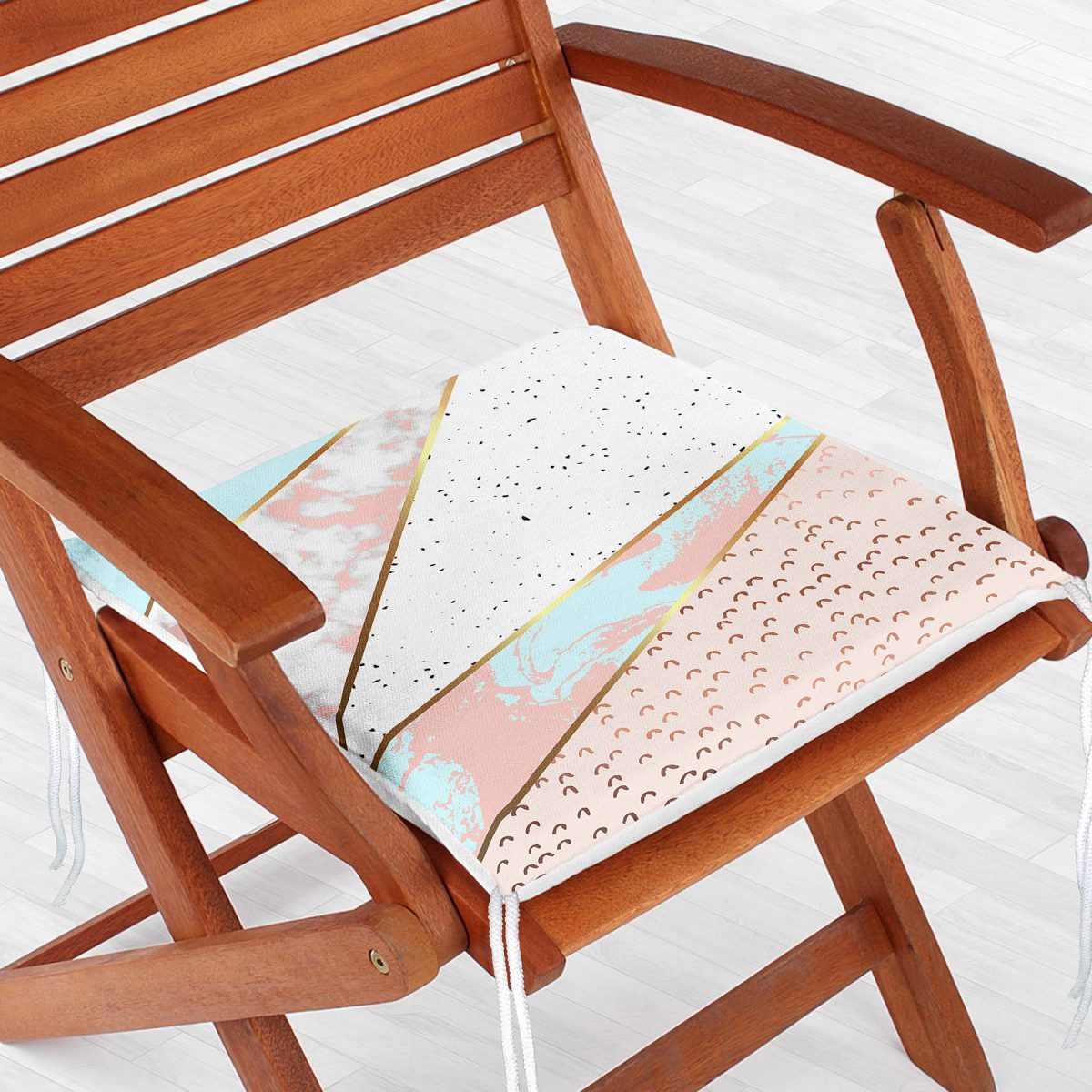 Geometrik Şekiili Mermer Desenleri Modern Fermuarlı Sandalye Minderi Realhomes