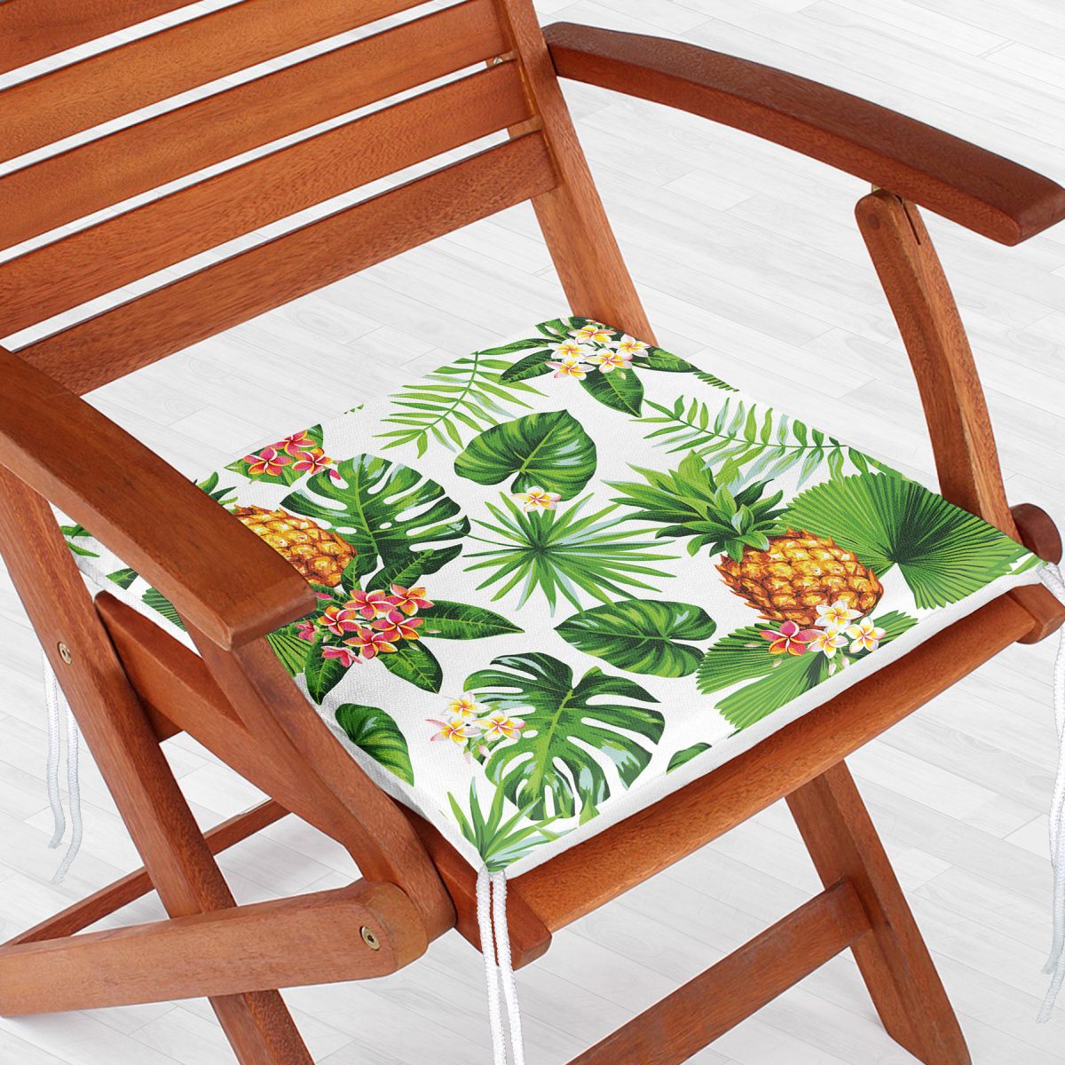 Summer Tropikal Desenli Özel Tasarımlı Fermuarlı Sandalye Minderi Realhomes