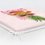 Pembe Zeminli Summer Ananas Desenli Fermuarlı Sandalye Minderi Realhomes