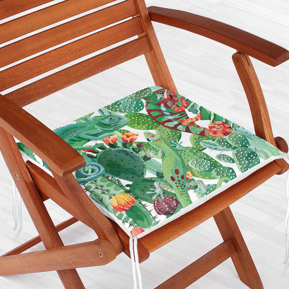 Tropikal Orman Tasarımlı Dijital Baskılı Fermuarlı Sandalye Minderi Realhomes