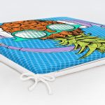 Mavi Zeminli Tropikal Ananas Tasarımlı Fermuarlı Sandalye Minderi Realhomes