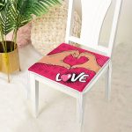 Pembe Love Popart Tasarımlı Dijital Baskılı Fermuarlı Sandalye Minderi Realhomes