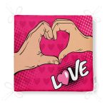 Pembe Love Popart Tasarımlı Dijital Baskılı Fermuarlı Sandalye Minderi Realhomes