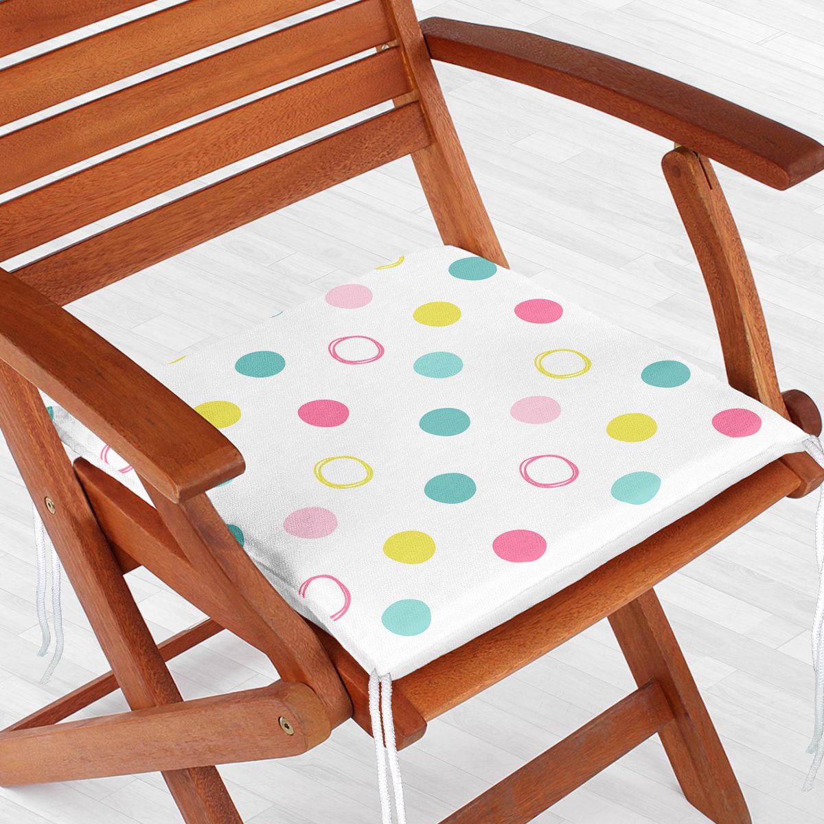 Puanlı Pudra Renkler Özel Tasarım Modern Fermuarlı Sandalye Minderi Realhomes