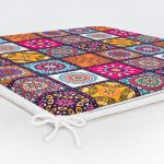 Kareli Etnik Desenli Özel Tasarım Fermuarlı Sandalye Minderi Realhomes