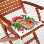 Özel Tasarım Frida Kahlo Tasarımlı Dekoratif Fermuarlı Sandalye Minderi Realhomes