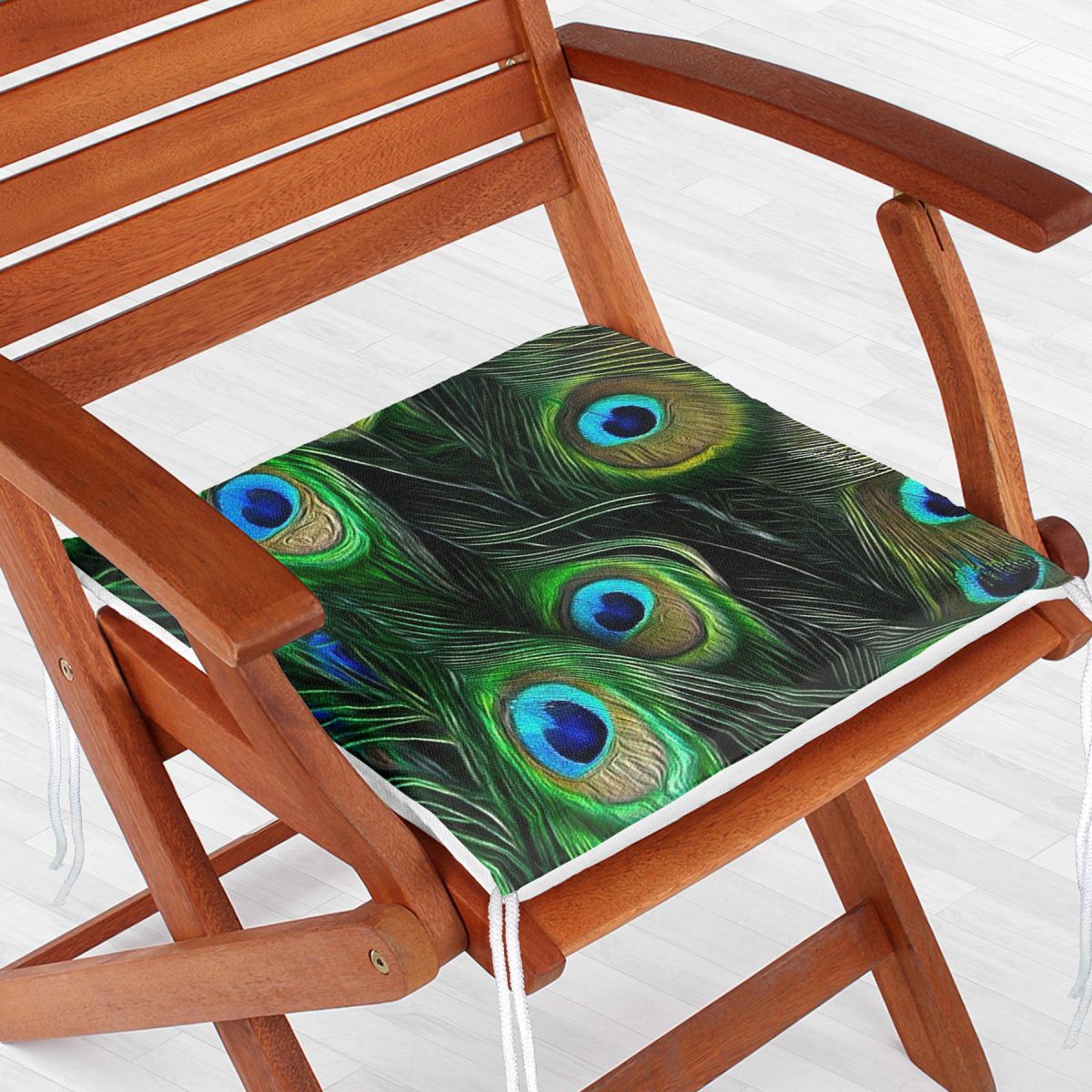 Koyu Zeminde Renkli Tüyler Özel Tasarımlı Dekoratif Fermuarlı Sandalye Minderi Realhomes