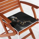 Siyahı Kadın Motifli Özel Tasarım Fermuarlı Sandalye Minderi Realhomes