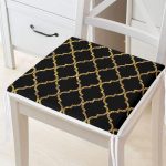 Gold Detaylı Ogea Desenli Dekoratif Modern Fermuarlı Sandalye Minderi Realhomes