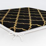 Gold Detaylı Ogea Desenli Dekoratif Modern Fermuarlı Sandalye Minderi Realhomes