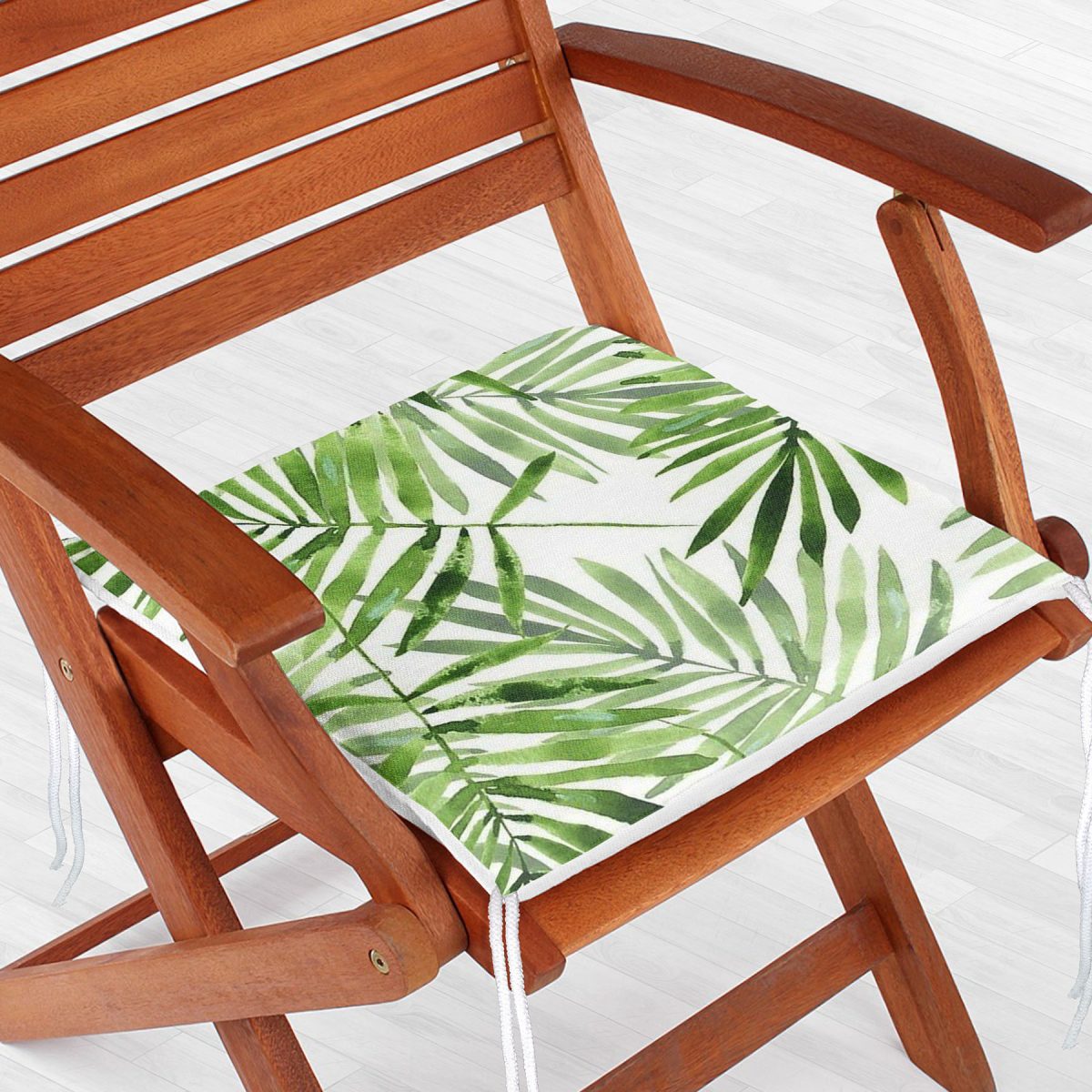 Suluboya İnce Yapraklar Modern Tasarımlı Dekoratif Fermuarlı Sandalye Minderi Realhomes