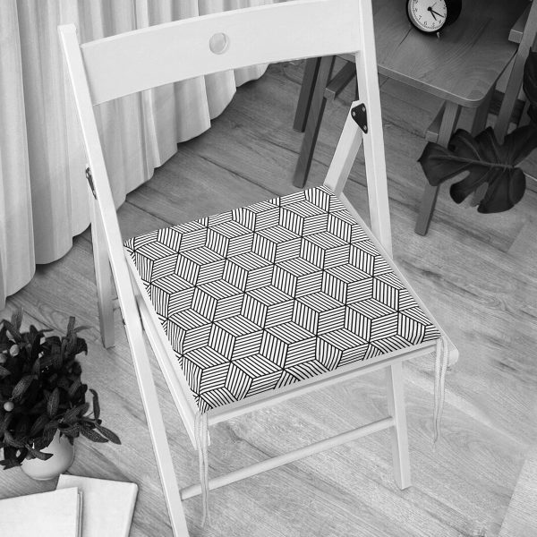 - Seamless geometric pattern with cubes - Realhomes  RealHomes 3D Cube Desenli Dijital Baskılı Modern Fermuarlı Sandalye Minderi Realhomes
