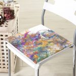 Realhomes Suluboya Desenli Dijital Baskılı Modern Fermuarlı Sandalye Minderi Realhomes