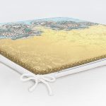 Realhomes Gold ve mavi ahengi Dijital Baskılı Modern Fermuarlı Sandalye Minderi Realhomes