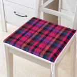 Realhomes Ekose Desenli Özel Tasarım Dijital Baskılı Modern Fermuarlı Sandalye Minderi Realhomes